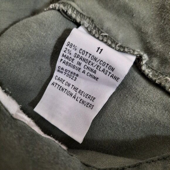 Y2K Bongo Low Rise Bootcut Flare Pants Size 11 Khaki Green Flap Pockets - Picture 9 of 9